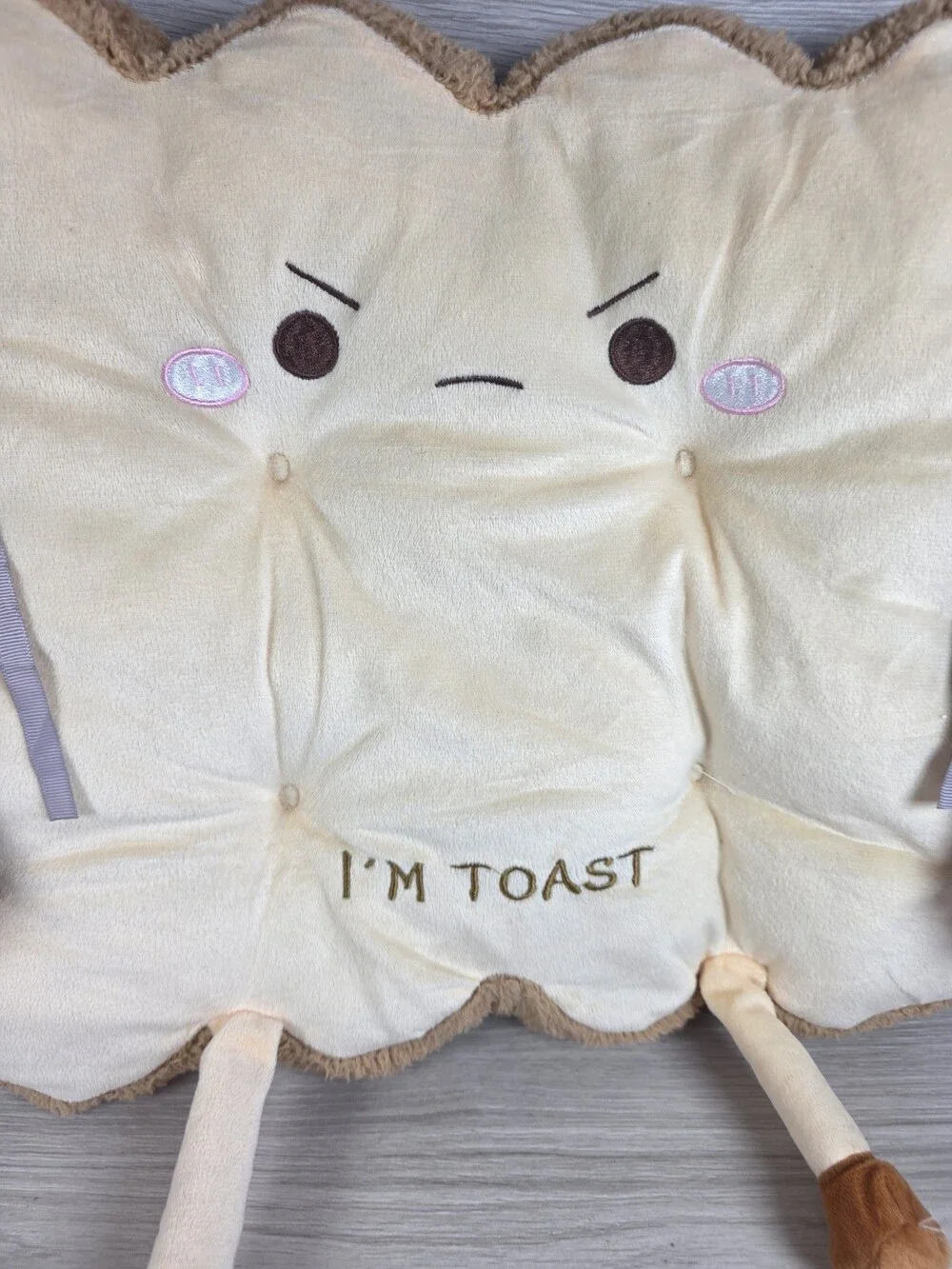 Kawaii Anthropomorphic Toast Plush Pillow Kitchen Chair Cushion 17